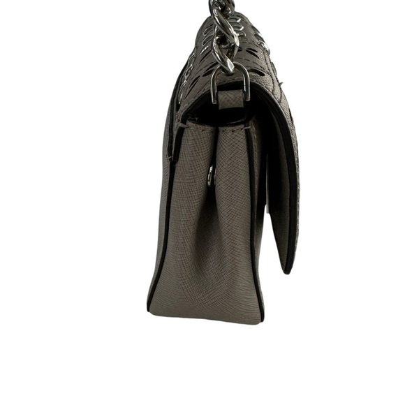 MICHAEL KORS Pearl Grey Tina Clutch Cross Body Leather Handbag - Picture 6 of 10